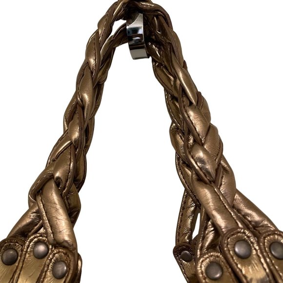 Womens Hand Bag Purse STUDDED EMBELLISHED Gems Embroidered Paisley Print Braided - Picture 4 of 14